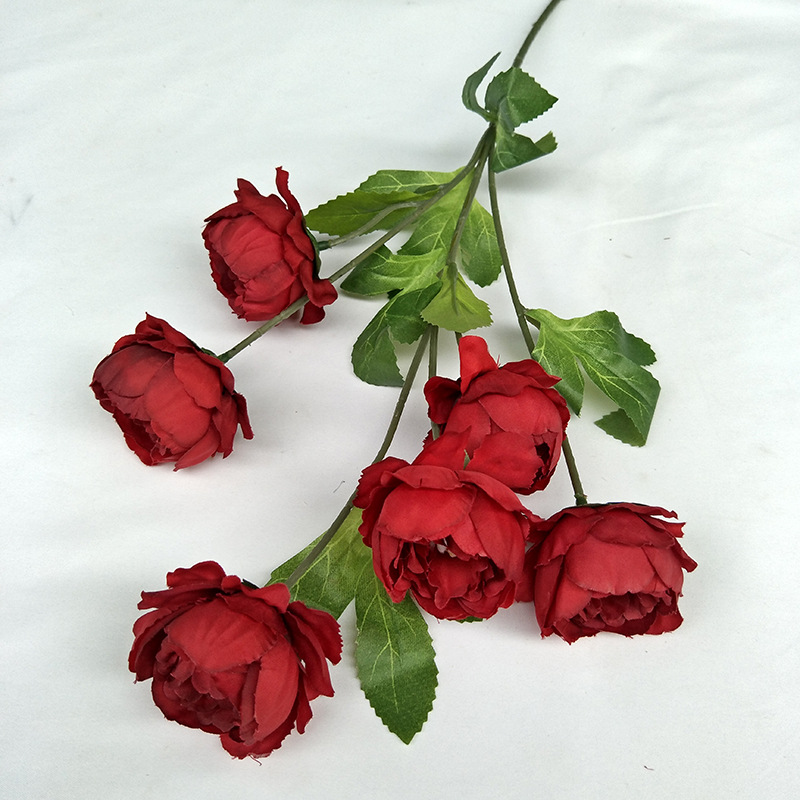 CL001040-New 6&7 exquisite peony simulation flower wedding home hotel photography decoration props fake flower peony bouquet