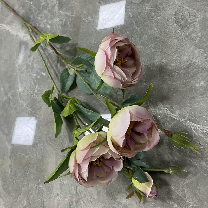 CL001054-artificial flower artificial rose Small 5 first European moon Rose Coated silk screen simulation rose home table bedroom fake flower decoration decoration wedding wedding set flowers