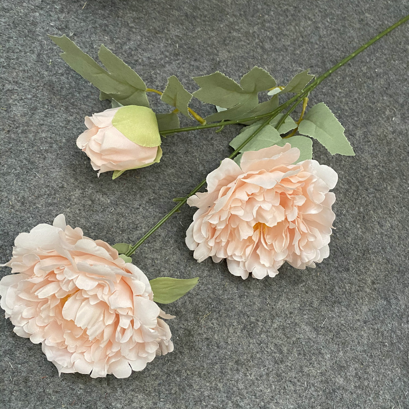 CL001034- 3 head peony simulation flower wholesale home decoration pieces palace peony fake flower wedding photography decoration