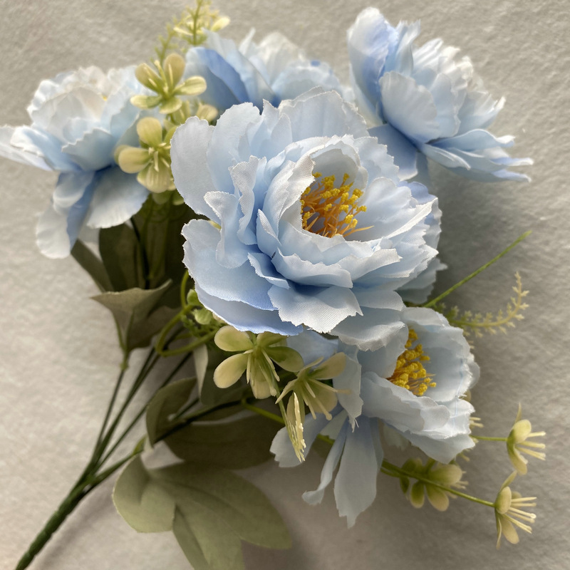 CL001029-New 6-head bobo peony flower row fence wedding interior decoration artificial simulation wedding decoration fake flower plant