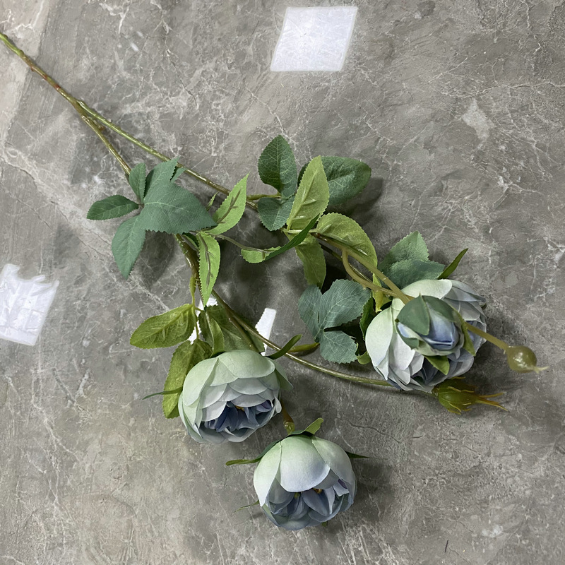 CL001054-artificial flower artificial rose Small 5 first European moon Rose Coated silk screen simulation rose home table bedroom fake flower decoration decoration wedding wedding set flowers